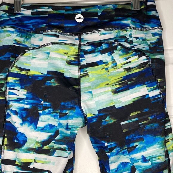 Avia Blue and Green Patchwork Cropped Leggings Medium - Picture 5 of 10